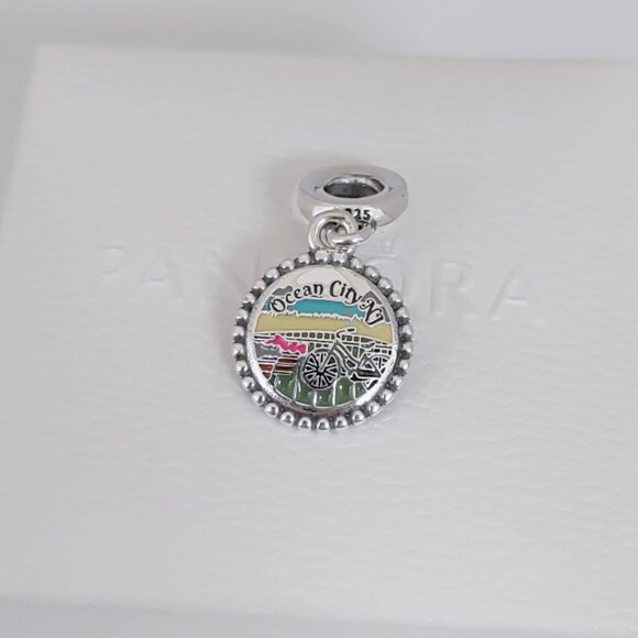 Pandora Ocean City New Jersey Bike Exclusive Dangle Charm with box - Picture 6 of 9